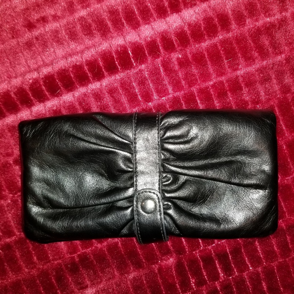 Faux Leather Wallet w/ Zipper